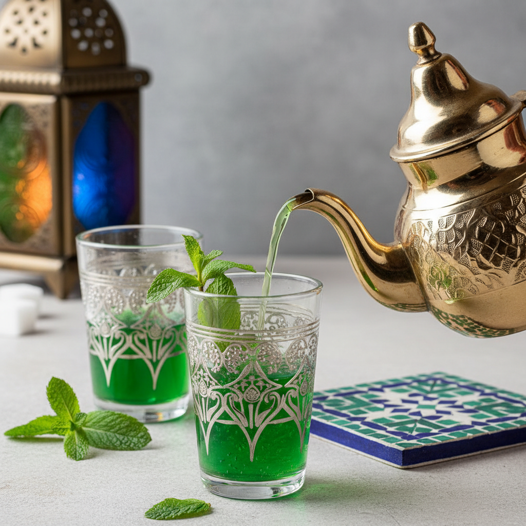 Moroccan Mint tea - vibrant green tea with fresh mint