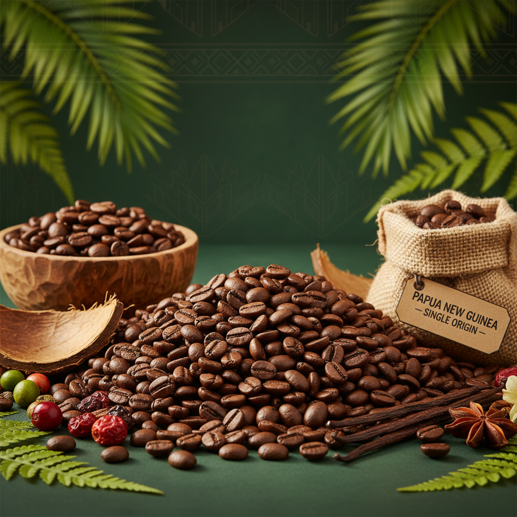 Papua New Guinea single-origin coffee from the tropical highlands