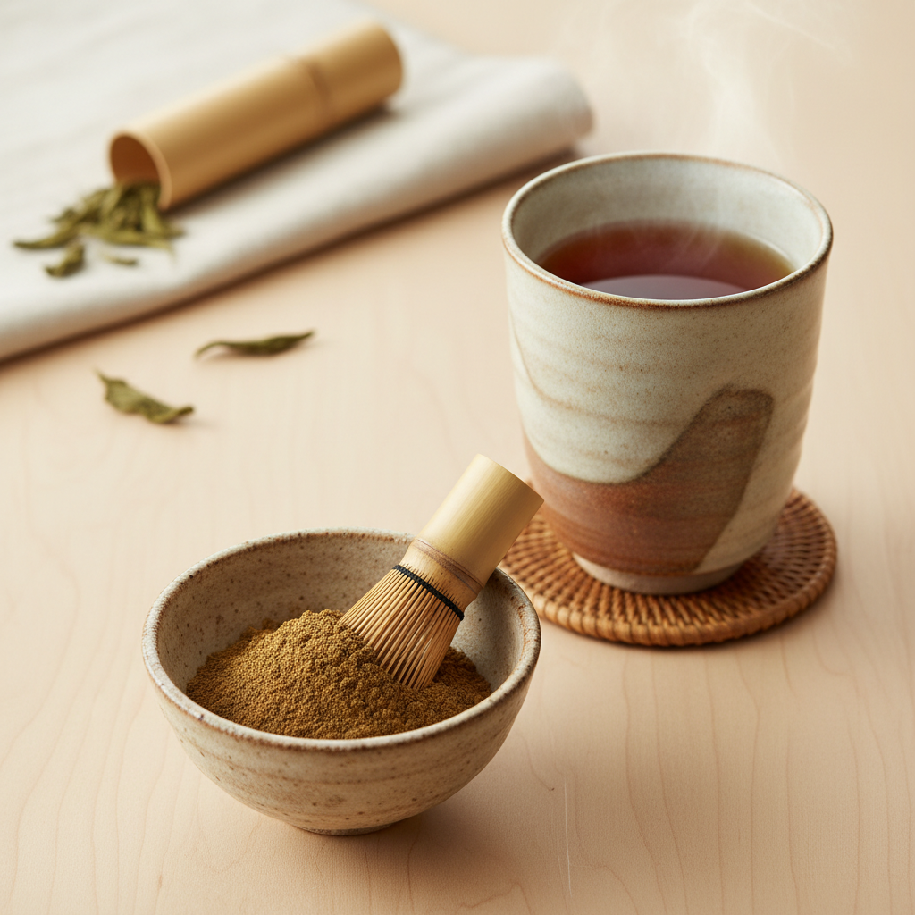 Hojicha roasted green tea powder - toasty, comforting Japanese tea