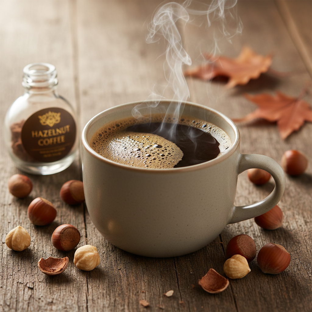 Hazelnut flavored coffee