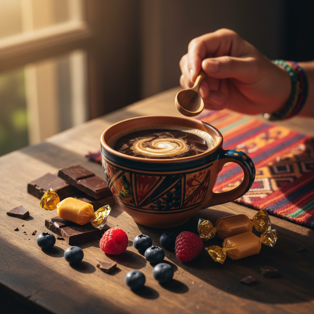 Guatemala coffee lifestyle - dark chocolate, fruit, butterscotch