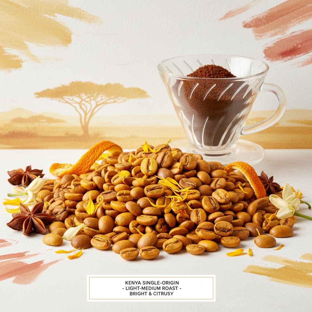 Kenya single-origin coffee from Nyeri County - bright citrus and floral