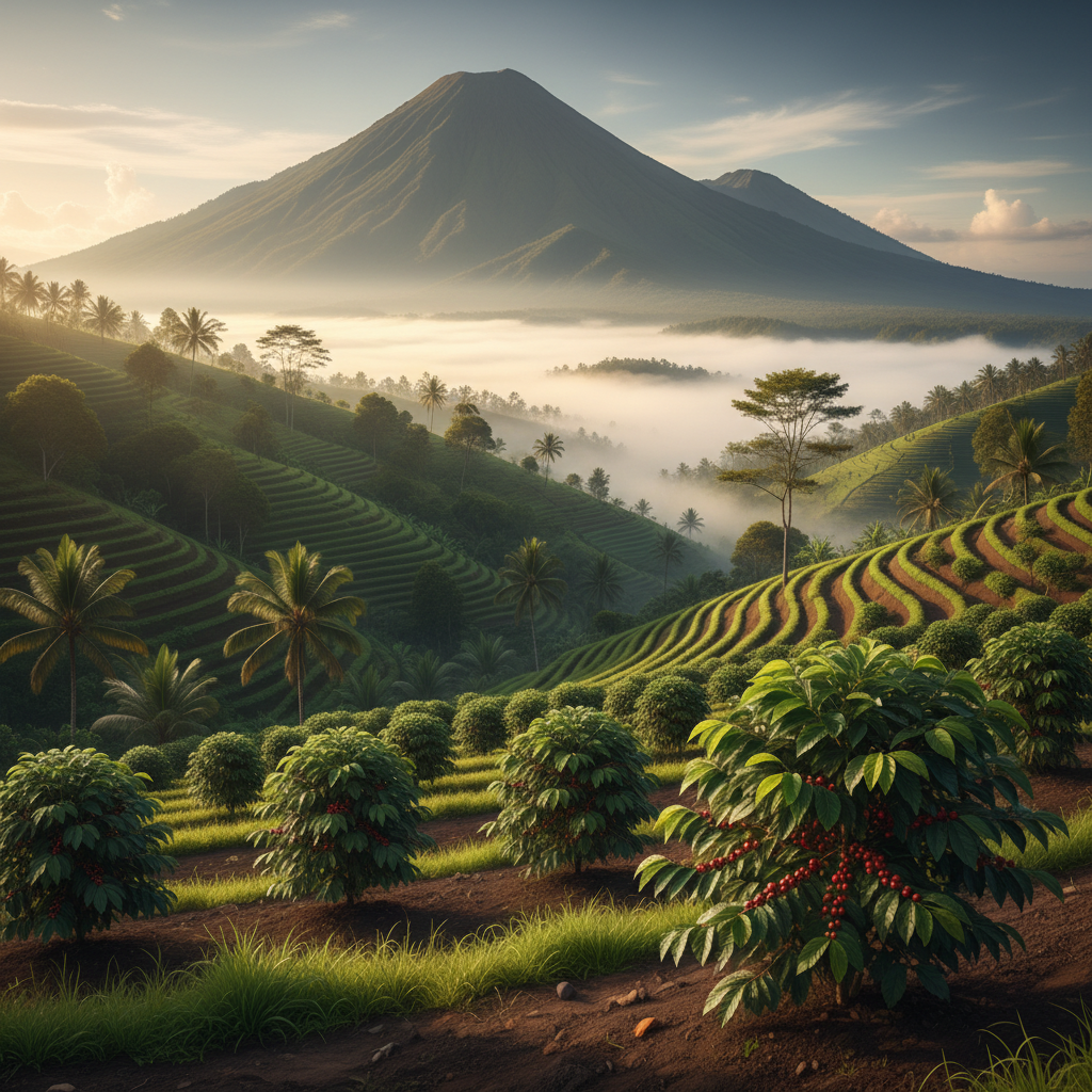 Kintamani volcanic mountains - Bali coffee origin
